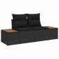 vidaXL Set Divano da Giardino da 10 Pezzi con Cuscini in Rattan Nero e Acacia