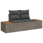 vidaXL Set divano da giardino 10 pezzi con cuscini grigi in polyrattan e legno di acacia