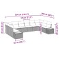 vidaXL Set divano da giardino 10 pezzi con cuscini grigi in polyrattan e legno di acacia