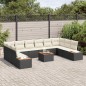 vidaXL Set da Giardino con Divano da 11 Pezzi e Cuscini neri in Rattan Polipropilene e Acacia