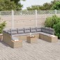 vidaXL Set divani da giardino 11 pezzi con cuscini beige in rattan sintetico vidaXL Set divani da giardino 11 pezzi con cuscini beige in rattan sintetico