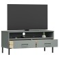 Mobile TV con Gambe Metallo Grigio Legno Massello di Pino OSLO Mobile TV con Gambe Metallo Grigio Legno Massello di Pino OSLO