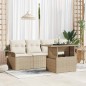 vidaXL Set di Divani da Giardino a 5 Pezzi con Cuscini Beige in Rattan Poly