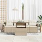 vidaXL Set di Divani da Giardino a 5 Pezzi con Cuscini Beige in Rattan Poly