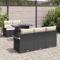 vidaXL Set da giardino in 6 pezzi con cuscini neri in polirattan