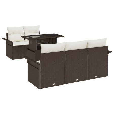 vidaXL Set Giardino 6 Pezzi con Cuscini Marroni in Rattan Sintetico