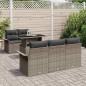 vidaXL Set di divani da giardino 6 pezzi con cuscini grigi in polyrattan