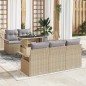 vidaXL Set Divano da Giardino 6 Pezzi con Cuscini Beige in Rattan Sintetico