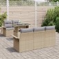 vidaXL Set Divano da Giardino 6 Pezzi con Cuscini Beige in Rattan Sintetico