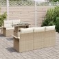 vidaXL Set di Divani da Giardino 6 Pezzi con Cuscini Beige in Polyrattan