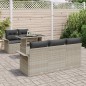 vidaXL Set di divani da giardino 6 pezzi con cuscini grigio chiaro in poly rattan