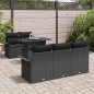vidaXL Set di 6 divani da giardino con cuscini in rattan sintetico nero