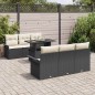 vidaXL Set da Giardino in 7 Pezzi con Cuscini in Rattan Nero vidaXL Set da Giardino in 7 Pezzi con Cuscini in Rattan Nero