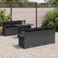vidaXL Set da giardino di 7 pezzi con cuscini in polyrattan nero
