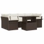 vidaXL Set Giardino 7 Pezzi con Cuscini in Rattan Sintetico Marrone