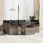 vidaXL Set di divani da giardino 7 pezzi con cuscini grigi in rattan sintetico