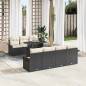 vidaXL Set di divani da giardino da 8 pezzi con cuscini in rattan sintetico nero