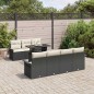 vidaXL Set di divani da giardino da 8 pezzi con cuscini in rattan sintetico nero