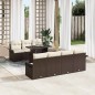 vidaXL Set di divani da giardino da 8 pezzi con cuscini marroni in rattan polietilene vidaXL Set di divani da giardino da 8 pezzi con cuscini marroni in rattan polietilene