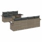 vidaXL Set Giardino 8 Pezzi con Cuscini Grigi in Rattan Sintetico