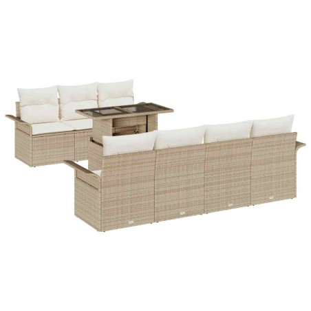 vidaXL Set di Divani da Giardino 8 pezzi con Cuscini Beige