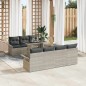 vidaXL Set divano da giardino 8 pezzi con cuscini grigi in polyrattan