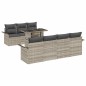vidaXL Set divano da giardino 8 pezzi con cuscini grigi in polyrattan
