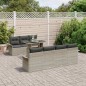 vidaXL Set divano da giardino 8 pezzi con cuscini grigi in polyrattan
