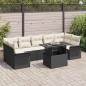 vidaXL Set di Divani da Giardino 8 Pezzi in Rattan Sintetico Nero