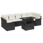 vidaXL Set di Divani da Giardino 8 Pezzi in Rattan Sintetico Nero