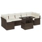 vidaXL Set di divani da giardino 8 pezzi con cuscini marroni in poly rattan