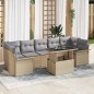 vidaXL Set da giardino 8 pezzi con cuscini beige in polyrattan