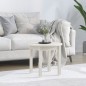 Tavolino da Salotto Bianco Ø 45x40 cm in Legno Massello di Pino Tavolino da Salotto Bianco Ø 45x40 cm in Legno Massello di Pino