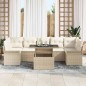 vidaXL Set divano da giardino 8 pezzi con cuscini beige in rattan sintetico