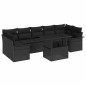 vidaXL Set da Giardino in 8 Pezzi con Cuscini in Rattan Sintetico Nero