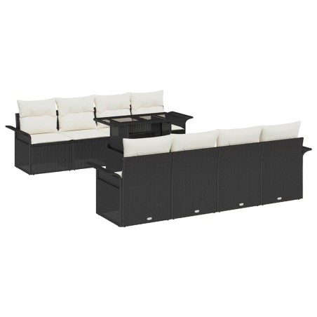 vidaXL Set di divani da giardino 9 pezzi in rattan sintetico nero