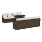 vidaXL Set di divani da giardino 9 pezzi con cuscini, Marrone, Rattan sintetico