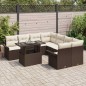 vidaXL Set da giardino in rattan sintetico da 9 pezzi con cuscini marroni