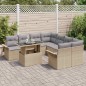 vidaXL Set di Sofà da Giardino 9 Pezzi con Cuscini Beige in Rattan Sintetico vidaXL Set di Sofà da Giardino 9 Pezzi con Cuscini Beige in Rattan Sintetico