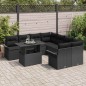 vidaXL Set di divano da giardino 9 pezzi in polyrattan nero con cuscini vidaXL Set di divano da giardino 9 pezzi in polyrattan nero con cuscini