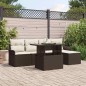 vidaXL Set di divani da giardino 6 pezzi con cuscini marrone in poly rattan