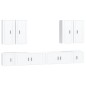 Set Mobili Porta TV 8pz Bianco in Legno Multistrato Set Mobili Porta TV 8pz Bianco in Legno Multistrato