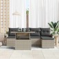 vidaXL Set di divani da giardino 6 pezzi con cuscini grigi in rattan sintetico