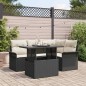 vidaXL Set da Giardino di 5 Pezzi con Cuscini Rattan Polietileno Nero