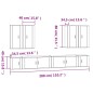 Set Mobili Porta TV 8pz Bianco in Legno Multistrato Set Mobili Porta TV 8pz Bianco in Legno Multistrato