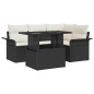 vidaXL Set da Giardino di 5 Pezzi con Cuscini Rattan Polietileno Nero
