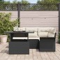vidaXL Set da Giardino di 5 Pezzi con Cuscini Rattan Polietileno Nero