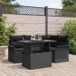 vidaXL Set di Divani da Giardino da 5 Pezzi con Cuscini Nero Rattan Polietilene vidaXL Set di Divani da Giardino da 5 Pezzi con Cuscini Nero Rattan Polietilene