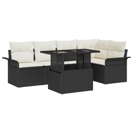 vidaXL Set da Giardino a 6 Pezzi con Cuscini in Rattan Nero