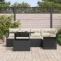 vidaXL Set da Giardino a 6 Pezzi con Cuscini in Rattan Nero